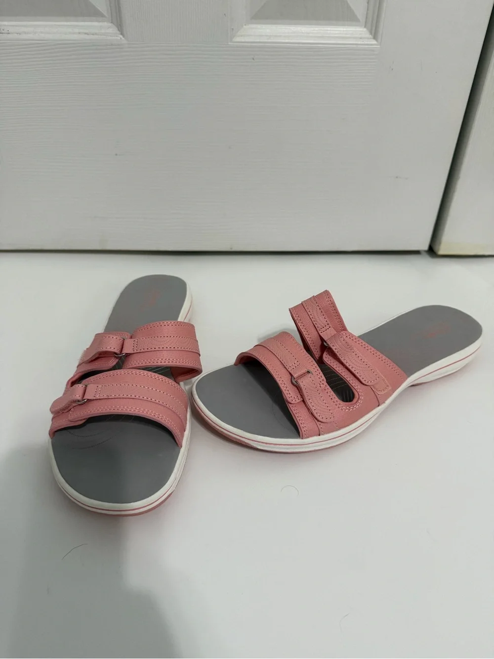Clark’s pink cloud steppers sandals new women’s size 11 comfort‎ slip on summer